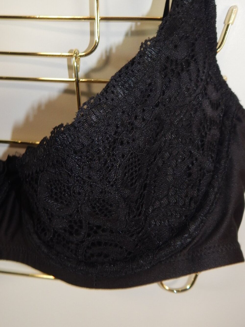 Cacique Black Lace Quater Cup Sexy Bra Size 36DDD - Picture 4 of 7